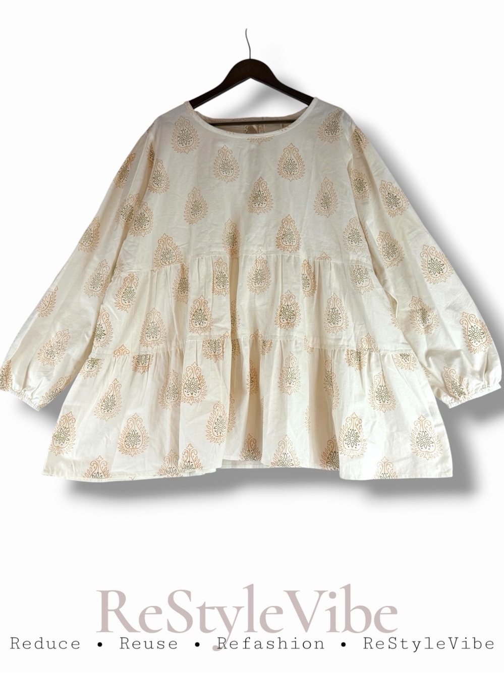 โฆAND FOR GOOD Womenโs Size O/S Dress Mini Oversized Tunic Bohemian Organic